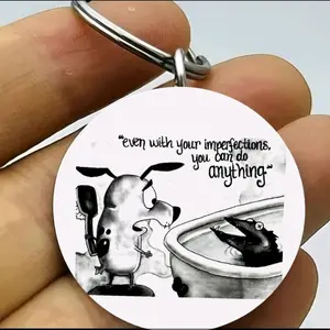 encourage cowardly Dog Hot quote keychain