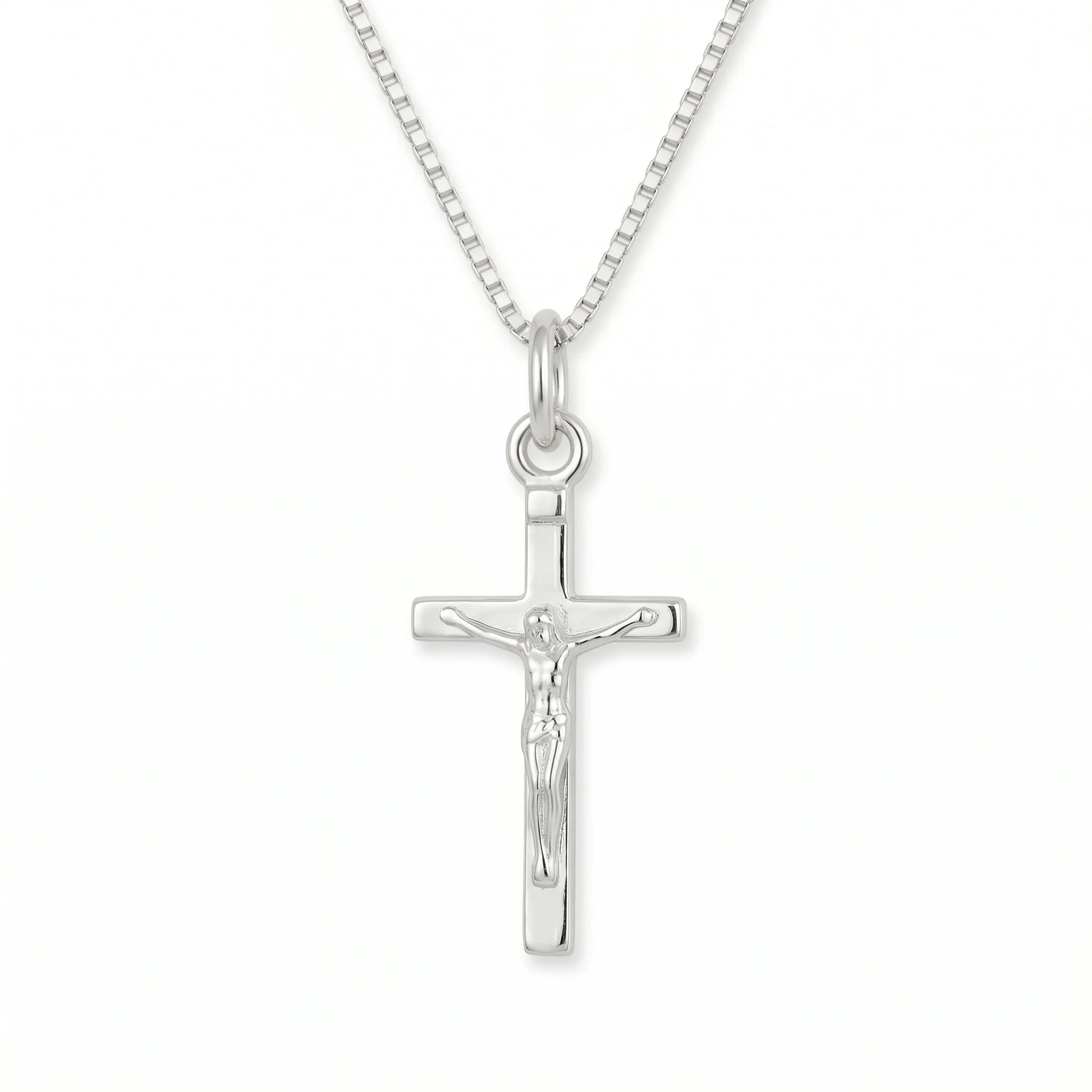 Children’s Sacred Sacrifice Crucifix Necklace in Sterling Silver