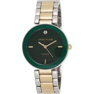 Anne Klein Gold-Tone Stainless Steel Green Dial Ladies Watch AK/1363GNTT