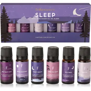 Folkulture Sleep Essential Oils Set | Pure Essential Oils for Diffusers for Home, Set of 6 Essential Oil Blend or Oil Diffuser Essential Oils - Lavender, Rosemary & Peppermint | Valentines Day Gift Folkulture