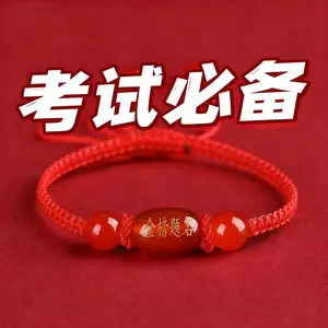 Exam Success Bracelet Red String Handmade Braided Wristband Lucky Charm Graduation Gift for Students Boys Girls