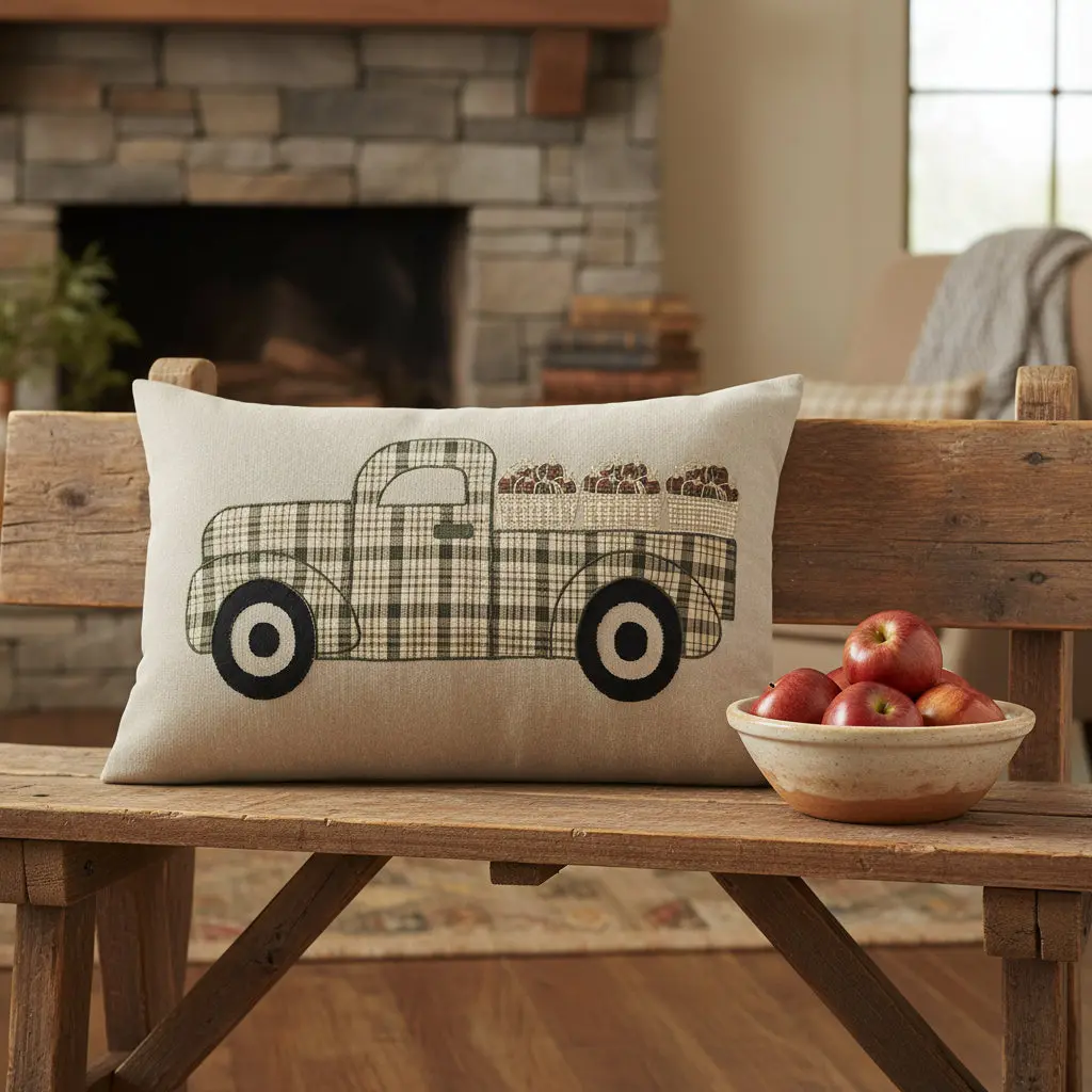 Cider Spice Apple Truck Pillow