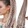 Vibrant Multi-Tonal Boho Braid Ponytail Extension, 18" Hand-Braided Synthetic Dreadlock, Synthetic Hairpiece, Lightweight Natural Hair for Festival & Cosplay, Bohemian Braided Wig, Braided Dreadlock Wig
