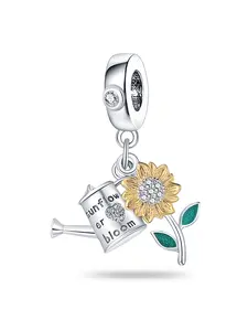 Sunflower & Watering Can Design Charms, Fashionable Jewelry Accessories for Women & Girls, Trendy All-match & Exquisite DIY Gift