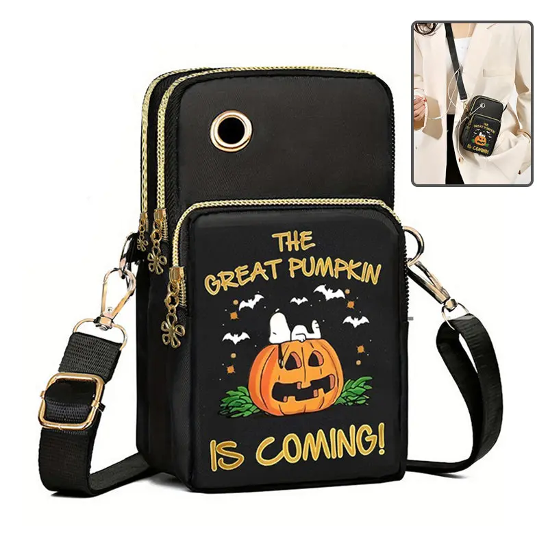Halloween Pumpkin Crossbody Phone Bag - Mini Shoulder Purse