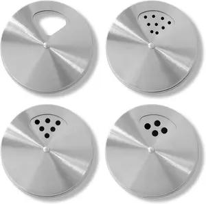 4 piece stainless steel Mason jar seasoning jar lid, suitable for 70mm Mason jar regular mouth bottle, adjustable top, suitable for kitchen spice storage and sprinkling