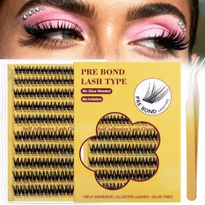 No Glue Needed 10-16mm Self Adhesive Eyelashes, Makeup, Natural Thick D Curl, Hypoallergenic, Reusable, Easy for Beginners, Daily