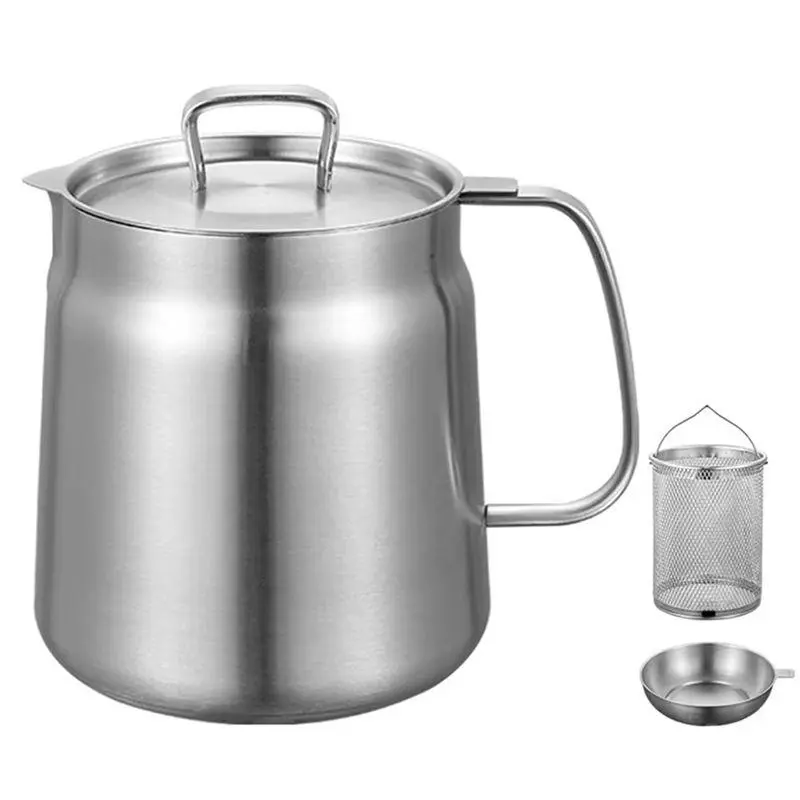 2 L Stainless Steel Deep Frying Pot with Oil Filter Tank