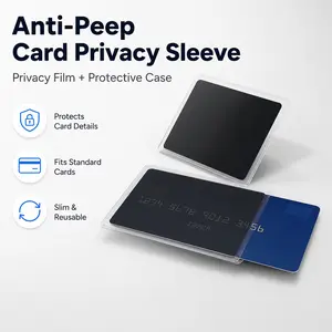 Credit Card Privacy Cover Set, Anti-Spy Card Film with Slim Protective Case for Bank Cards, Debit Cards, Wallets, Travel and Daily Carry