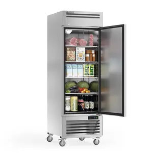 Coolski 27" W Commercial Refrigerator, 19.32 Cu.ft Single Solid Door Stainless Steel Reach-in Refrigerator