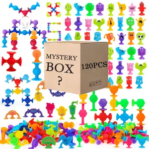 120PCS Suction Cup Toy Set, Multiple Styles Randomly Sent, Surprise Matching, Rich Styles, Bright Colors, Bath Toys, Stress Relieving Sensory Toy Kid Adult Boy Girl