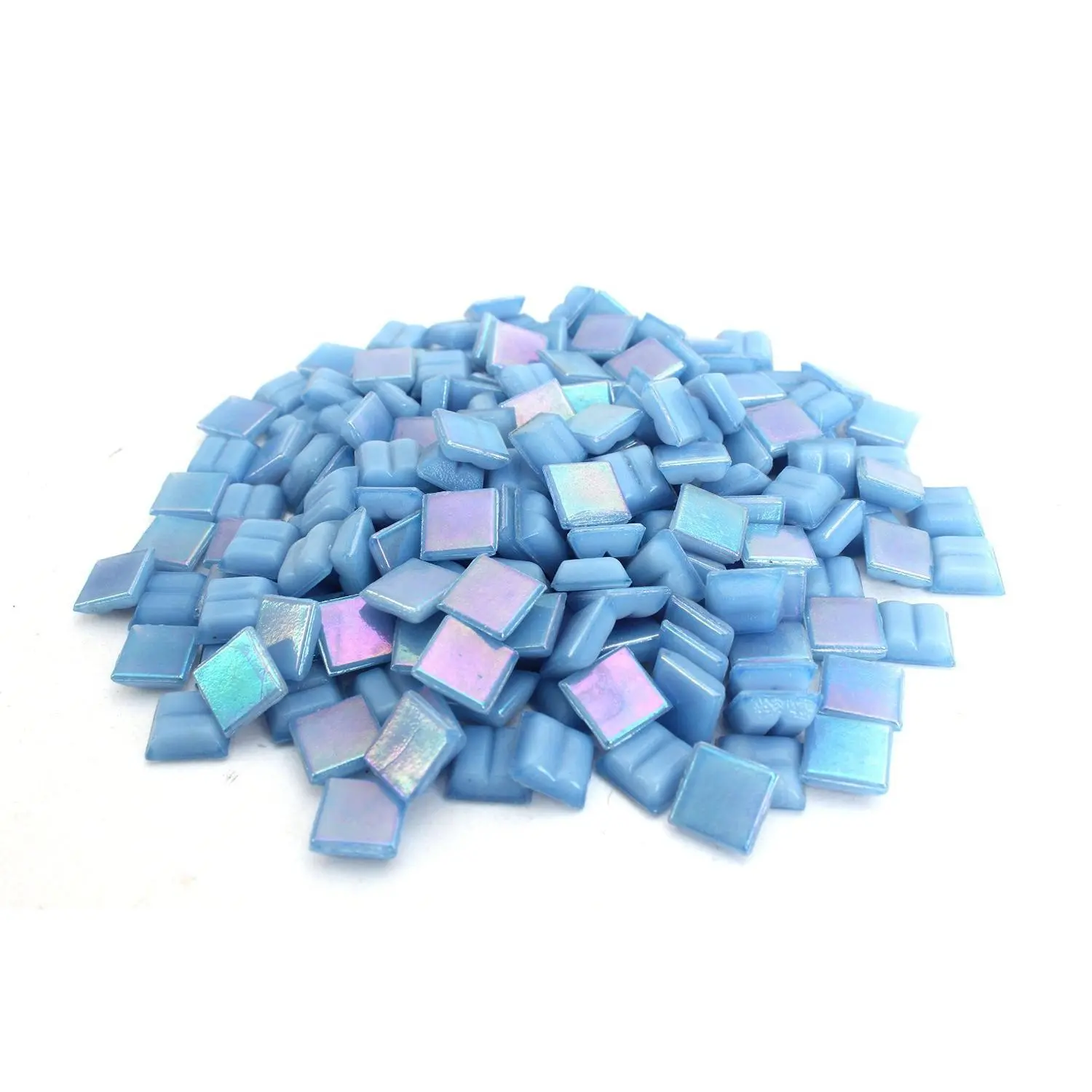 Iridescent Baby Blue Mosaic Tile - 4/10 Inch