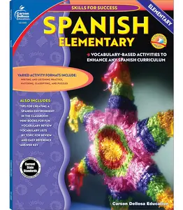 Skills For Success Elementary Spanish Workbook for Kids, Grades K-5 Spanish Vocabulary, Puzzles, and Writing Practice, Kindergarten