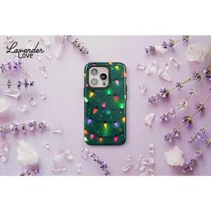 Christmas Lights Phone Case, Cute Holiday Case, Winter Gift Cover iPhone 16 15 14 13 12 Pro Max, Samsung S24 S23 S22 Ultra Plus