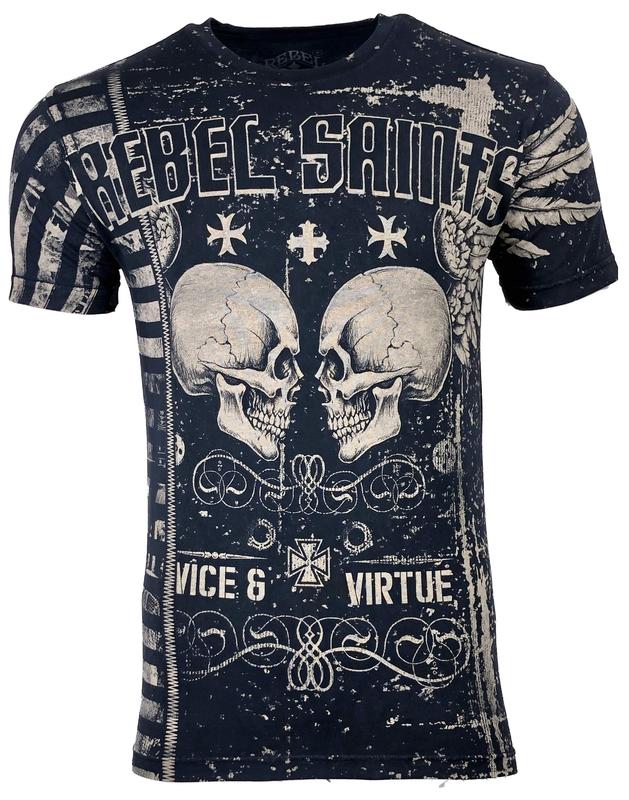 T-shirt Donna Rebel Saint By Affliction - Stile Biker Con Stampa T-shirt Donna Rebel Saint By Affliction - Stile Biker Con Stampa