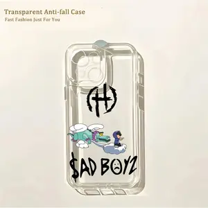 Junior H Sad Girlz Boyz Phone Case, Compatible with iPhone Models 17-11 Pro Max, Transparent Tpu Material, Soft Protective Back Cover