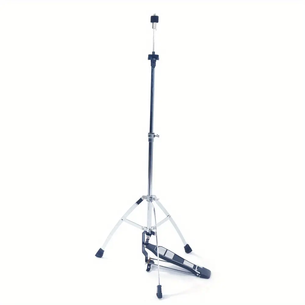 Professional Steel Hi-Hat Stand for Drum Kit, Gaming Music Accessories - Adjustable Height, Double Bracing, Pedal Control, Silver-Black Finish, 1.89 Kg / 4.17 Lbs, 14" Cymbal Compatible, 22mm Base Pipe Diameter, 25.6-43.3 Inches, Zinc Alloy