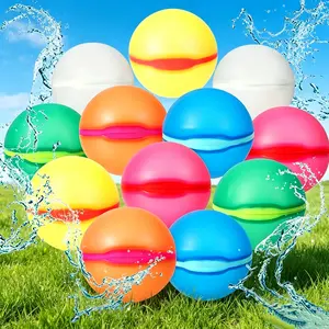 Magnetic Reusable Water Balloons, Refillable Self-Sealing Silicone Water Splash Balls, Quick Fill No Leak Water Ball Toys for Kids Adults, Perfect for Bath Pool Beach Backyard Outdoor Summer Party Family Water Fighting Games