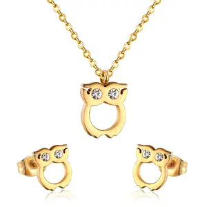 Sparkling Owl Set - Elegant Design with Sparkling Elements & Unique Features - 45 cm & 5 cm Extender - Lightweight & Casual Accessory