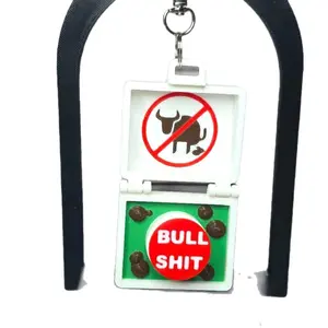 Funny Bullshit Button Keychain – 3D Printed Gag Gift | No BS Alert Box | Novelty Pocket Button