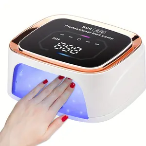 SUN S10 Cordless UV LED Nail Lamp, 36LEDs Rechargeable Gel Nail Dryer with 4 Timer Settings (30/60/90/120s), Smart Infrared Sensor, Detachable Easy-to-Clean Base, Professional Portable Curing Light for Fingernails & Toenails, White & Rose Gold