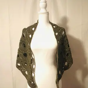 Handcrafted Crochet Shawl - Short Crocheted Shawl for Spring/Fall Weather Layering