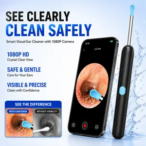 Ear Wax Removal Tool, 1080P Ear Cleaner with Camera, Rechargeable Ear Cleaning Kit with 6 Ear Picks for Easy Ear Care