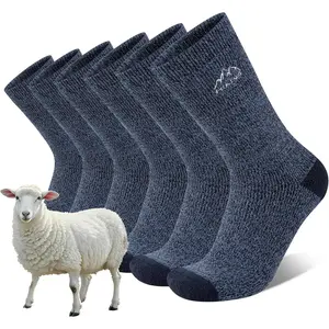 Merino Wool Hiking Socks Crew Thermal Winter Outdoor Boot Socks For Cold Weather 3 Pairs