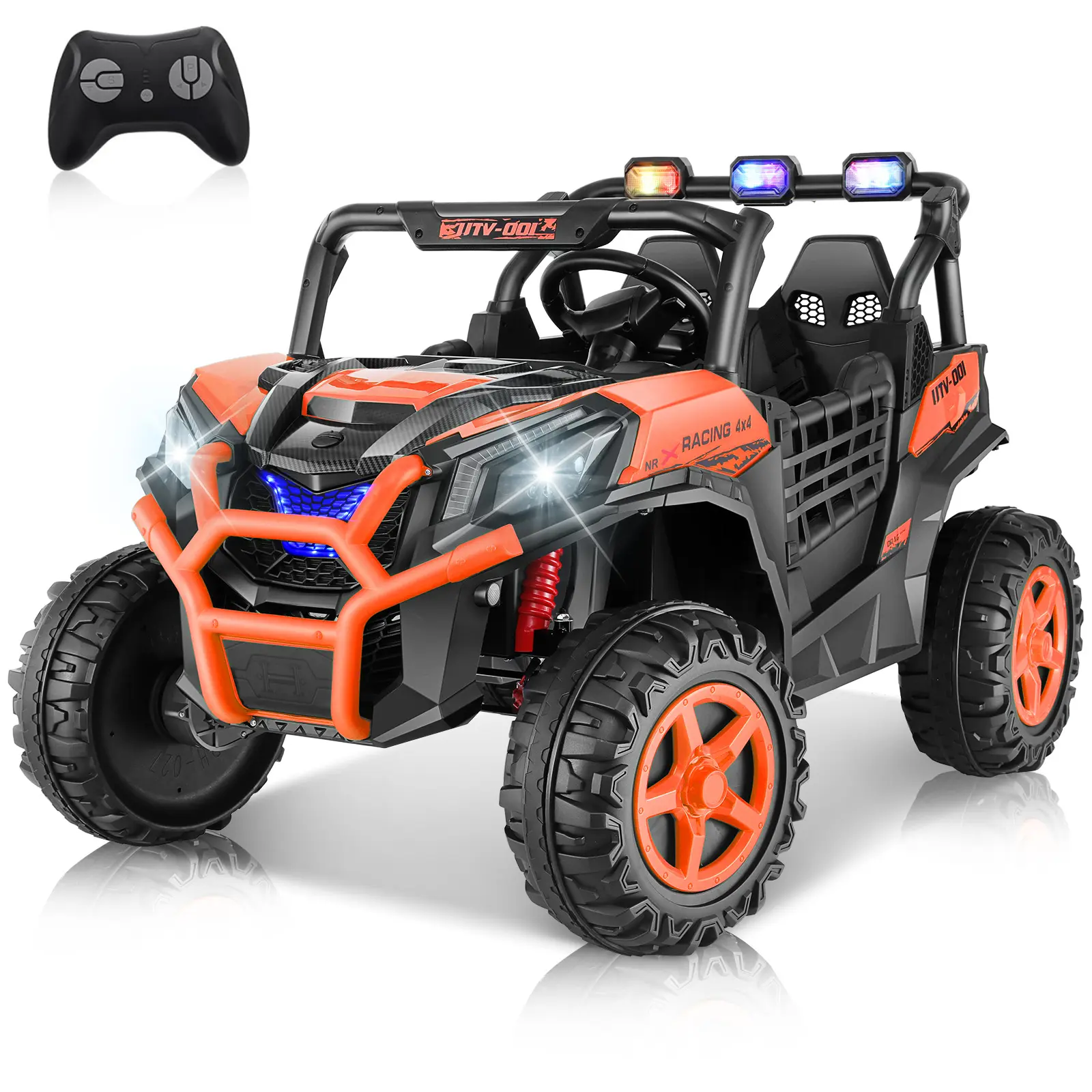 Orange, 132 lbs Cap, 3+ Years - 24V,2-Seater