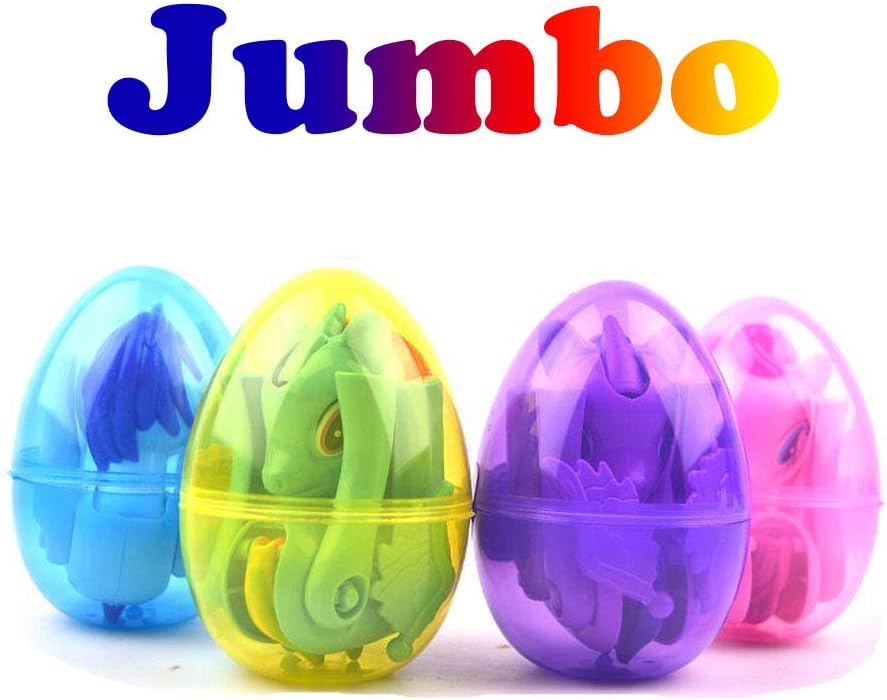 4 Pack Jumbo Unicorn Prefilled Easter Eggs with Gifts – Kids Easter Basket Stuffers Fillers, Basket Easter Baskets for Boys & Girls, Kids Easter Basket Party Favors Toys for Toddlers