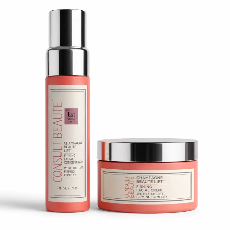 Champagne Beaute Lift Duo – Firming Facial Concentrate & Créme for Visible Lift, Sculpted Contours & Youthful Skin