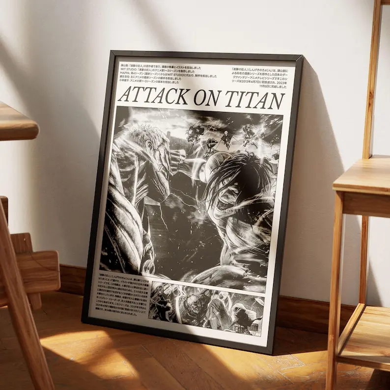 Attack on Titan Poster V4, Attack on Titan Art Anime Wall No Frame Paint, Attack on Titan Set of 1 Poster, AOT poster, Shingeki No Kyojin