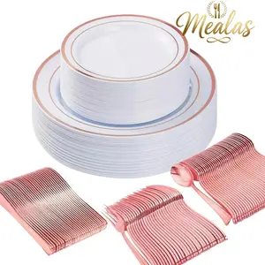50-Piece Plastic Cutlery Set, Includes Plates, Forks, Spoons, Perfect for Parties, Halloween, Christmas, Birthdays, Kitchen Storage