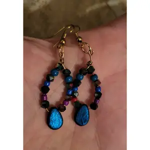 Blue Dragon Scale Earrings