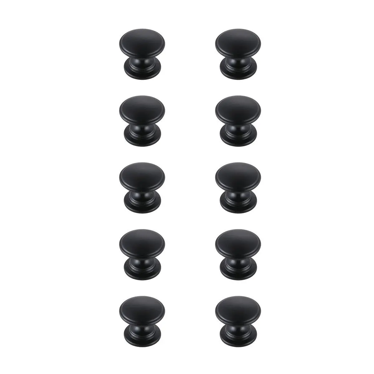 212 MAIN Kaid Mushroom Doorknob Multipack, 10-Pack Modern Matte Black Elegant Decor Door Hardware, 1.2 in. Dia.