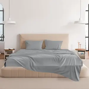 Easy Care Microfiber Extra and Cooling Sheet with Deep Pockets (Ultimate Gray, Queen 4)