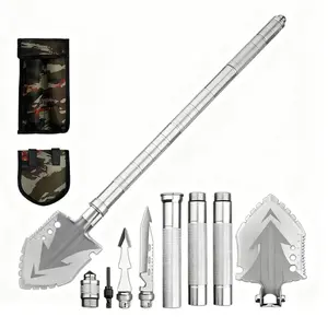 Survival Shovel 13 in 1 Camping Shovel Folding Multitool Portable Compact,Heavy Duty Martensitic Steel Military Entrenching Tool for Camping, Hiking, Offroad, Digging Dirt, Sand, Mud & Snow