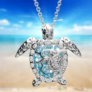1pc of Women's necklace, Synthetic Zirconia animal necklace accessory, creative beach necklace pendant jewelry, wife and mother birthday gift