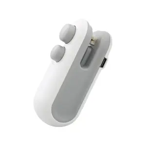 Mini Bag Sealer, Rechargeable 2 in 1 Bag Heat Sealer with Cutter for Chip , Plastic Bag Resealer Keep Food Fresh, Sellador de bolsas Plasticas, White