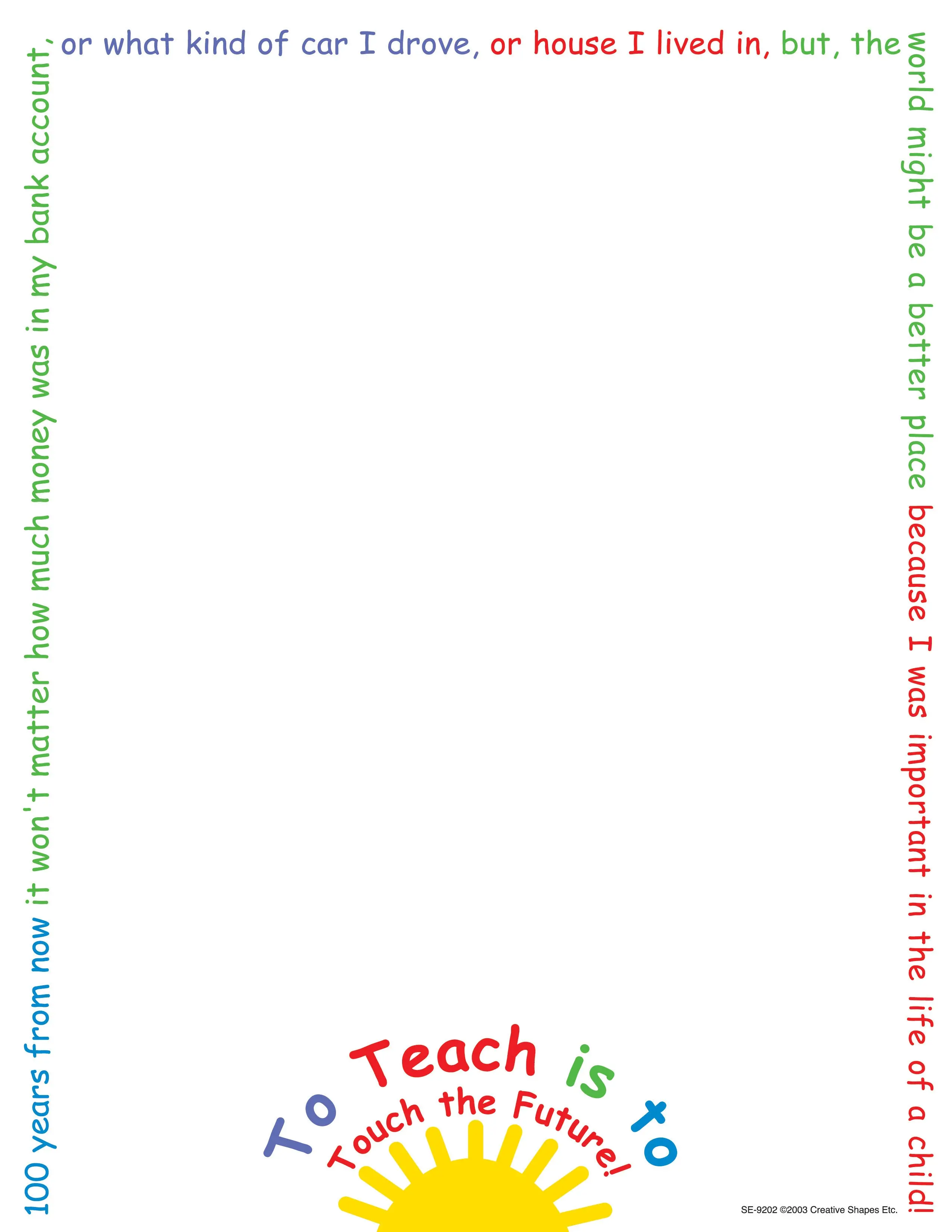 SHAPES ETC. Designer Computer Paper - Touch the Future, 50-Sheet Package