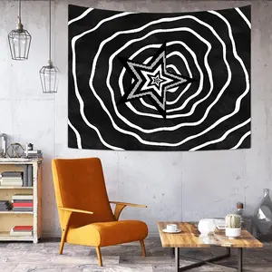 Black Abstract Stars Wall Tapestry, 90g Polyester Fiber,Living Room Bedroom Dorm Decor Home Decoration Art Design
