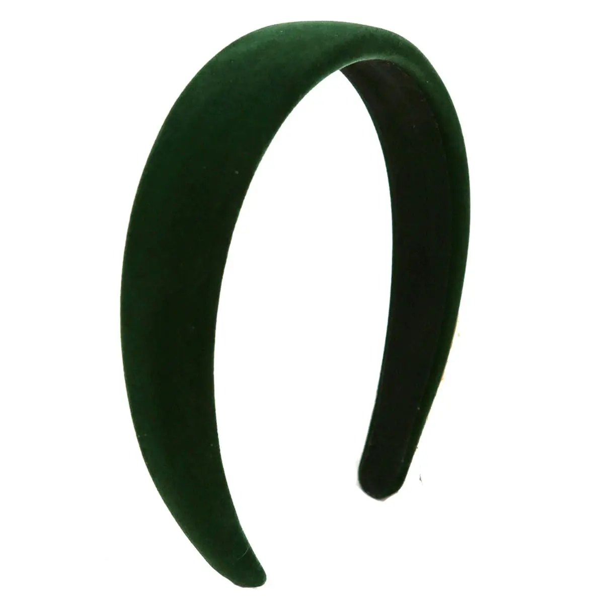 Green Velvet Padded Headbands for Women Christmas Headbands Fashion Non slip Comfortable Head Bands for Women (Green, one size)