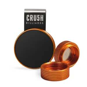 Cru5h Billiards Magnetic Pool Cue Chalk Holder Round Case Fits TAOM V10 & Pyro Chalks | Made in USA