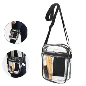 Clear Crossbody Bag - Stadium Approved Transparent Tote with Adjustable Strap - Stylish & Functional Shoulder Bag for Events and Everyday Use TSV