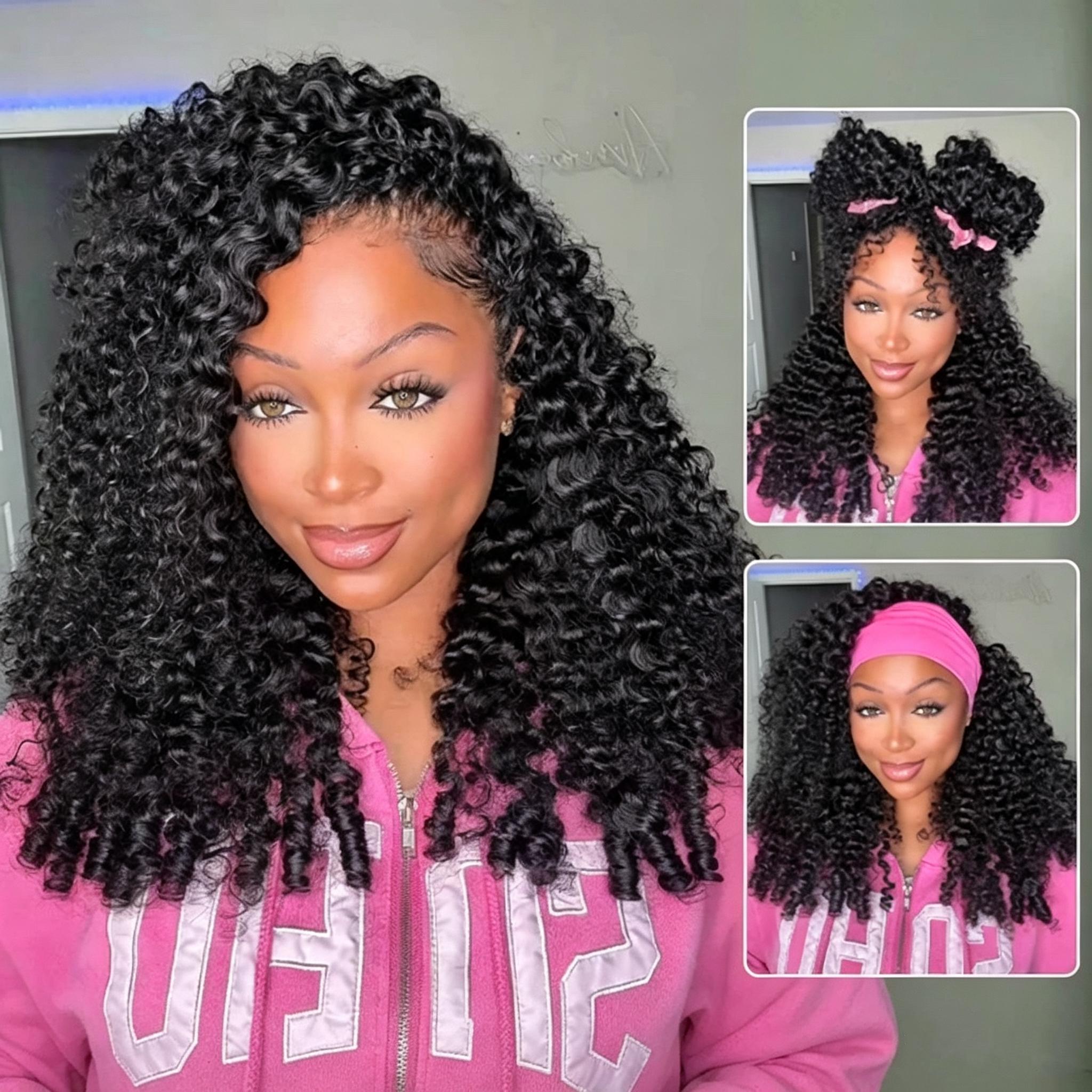 Asakiss Human Hair Feather Crochet Extensions - Burmese Curly, Knotless Water Wave, Pre-Separated for Boho Braids & Hair Braids, 4-5 Packs (48-52g/Pack) for Full Head, Glueless Lightweight Time-Saving Protective Styles with Curled Waves