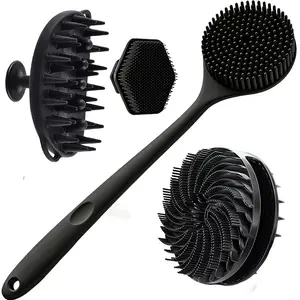 Complete Set of Shower Brushes, Includes New Hair Wash Brushes, Skin Cleaning Tools, Suitable for Bathrooms, Bathtubs, Showers, Silicone Soft Brushes, Body Brush