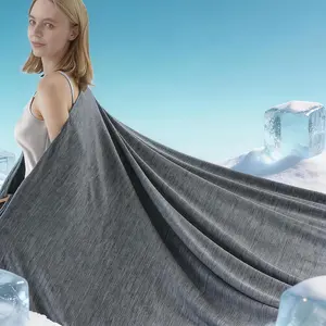 Cooling Blanket King Size, Grey Summer Blanket for Hot Sleeper and Night Sweats, Lightweight Soft Q-Max>0.4 Arc-Chill Cool Blanket