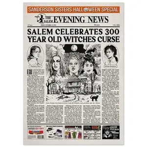 Hocus Pocus Newspaper poster print
