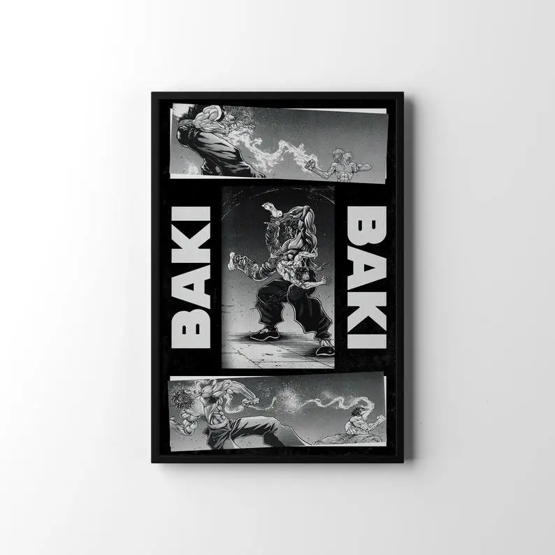 [Sale Off Up To 57%] [No Frame] Baki Poster for Martial Arts Anime Fans, Intense Action Wall Art, Minimalist Anime Poster, Japanese Anime Baki Poster, Combat Anime Art