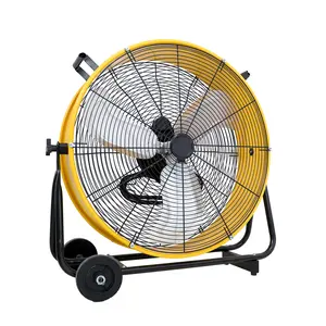 Drum Fan, 24 Inch 8700 CFM High Velocity Heavy Duty Floor Shop Fan, 3-Speed, 9ft Cord, 180°Adjustable Tilting, Commercial Industrial Use for Warehouse, Workshop, Factory, Basement